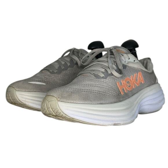 Women's Hoka One One Bondi 8 1127952-HMLR Mesh Running Sneaker Size 8.5 Gray - Picture 2 of 8